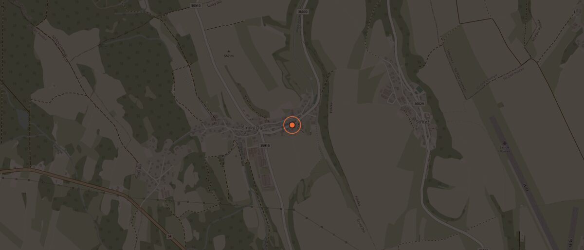Mapa okolí — Široký důl u Poličky